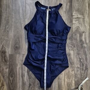 New Sz S Sexy Navy Blue Halter Swimsuit